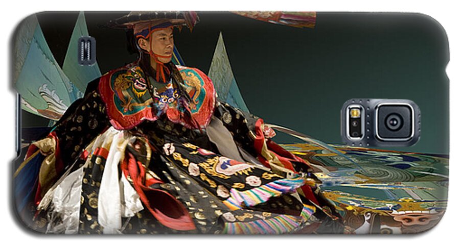 Asia Galaxy S5 Case featuring the digital art Bhutanese dancer by Angelika Drake