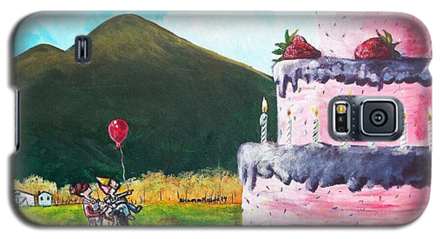 Birthday Galaxy S5 Case featuring the painting Big Birthday Surprise by Shana Rowe Jackson