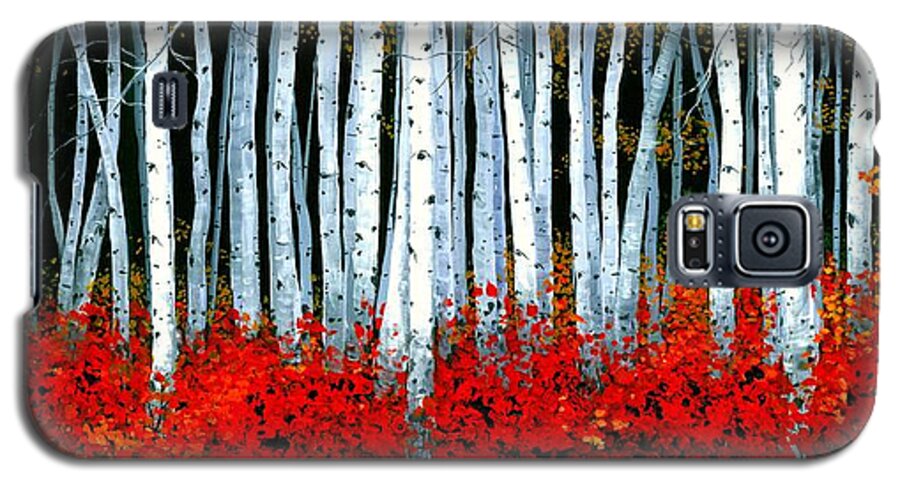Birch Galaxy S5 Case featuring the painting Birch 24 x 48 by Michael Swanson