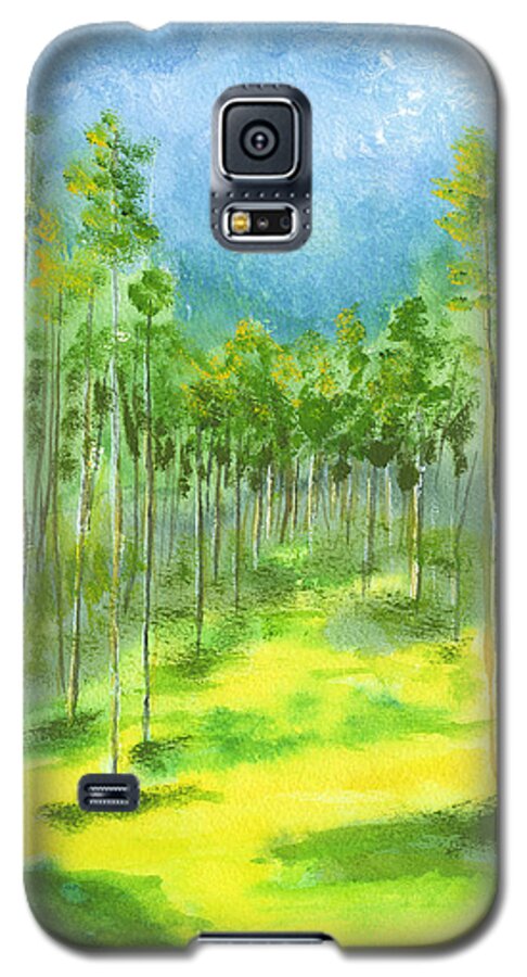 Birch Trees Galaxy S5 Case featuring the painting Birch Glen by Walt Brodis