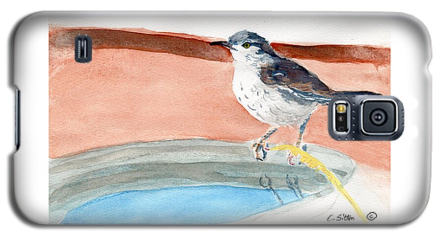 C Sitton Painting Paintings Galaxy S5 Case featuring the painting Bird Bath by C Sitton
