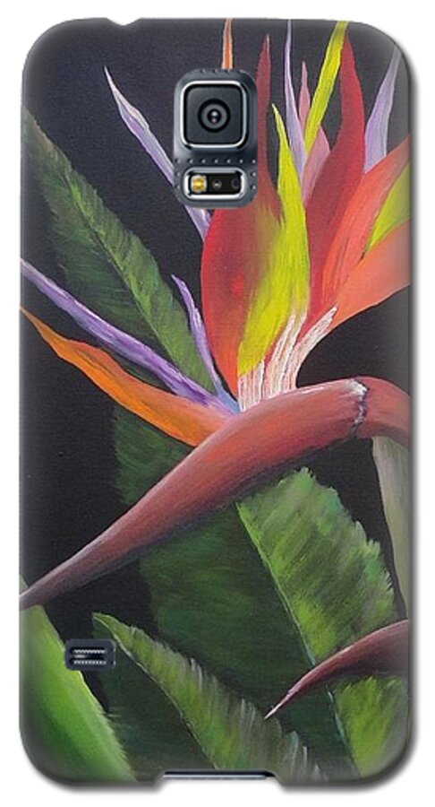 Flowers Galaxy S5 Case featuring the painting Bird of Paradise by Bob Williams
