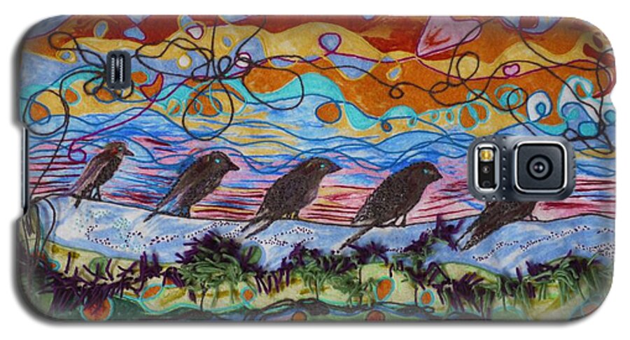 Wool Galaxy S5 Case featuring the painting Birds of a Feather 1 by Heather Hennick