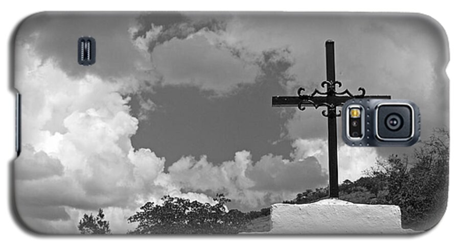 B&w Galaxy S5 Case featuring the photograph Bisbee Shrine 4 by JustJeffAz Photography