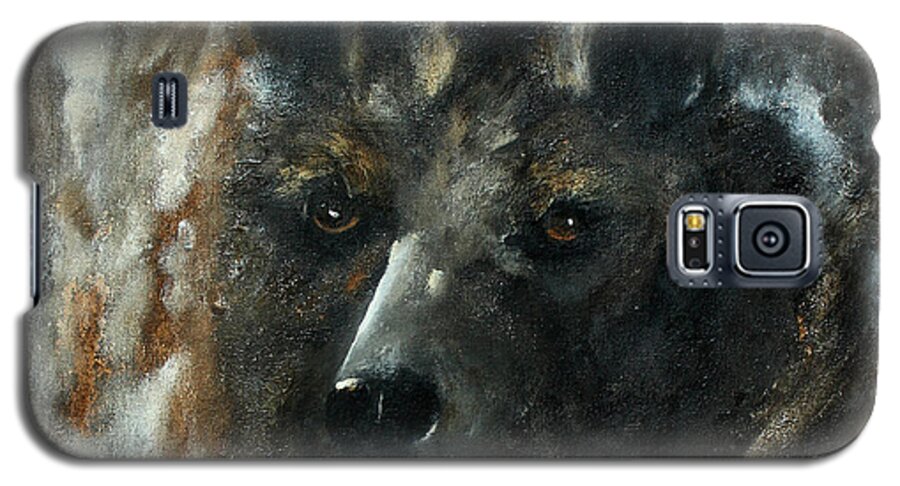 Bear Galaxy S5 Case featuring the painting Bjomolf - Bear Wolf by Barbie Batson