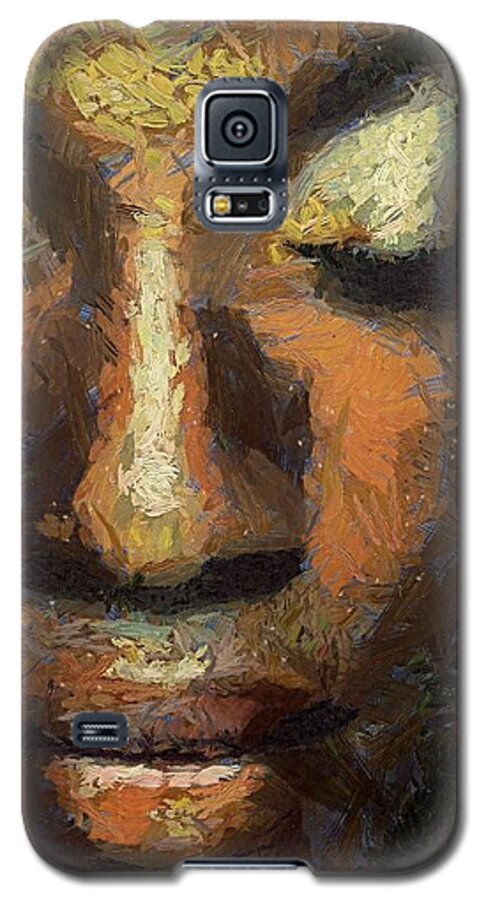 Portraits Galaxy S5 Case featuring the painting Black beauty by Dragica Micki Fortuna