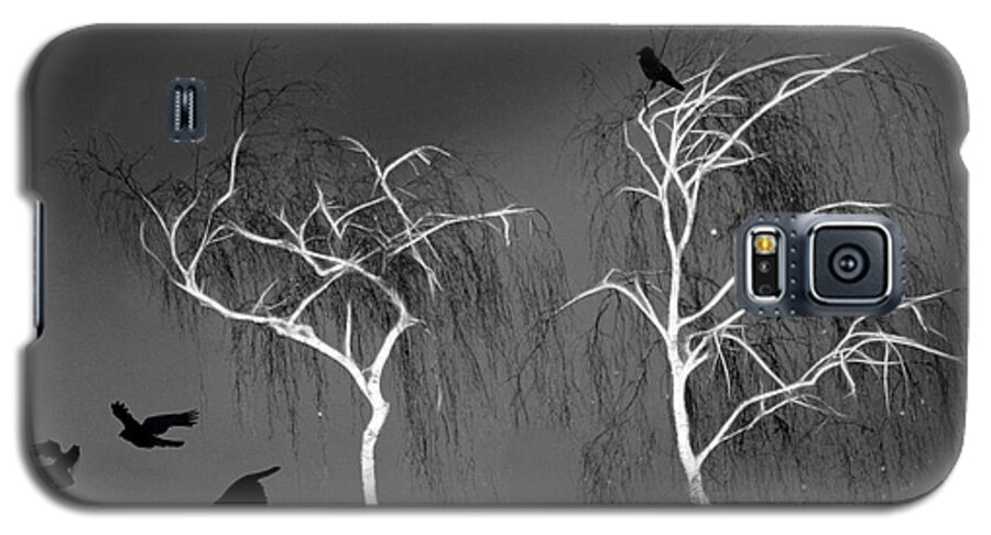 Animals Galaxy S5 Case featuring the photograph Black Crows - White Trees by Richard Piper