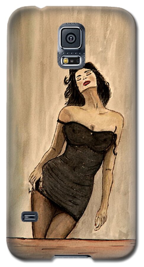 Nude Framed Prints Galaxy S5 Case featuring the painting Black Passion by Shlomo Zangilevitch