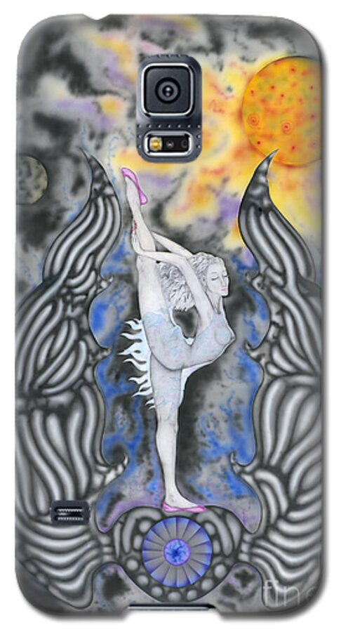 Fantasy Galaxy S5 Case featuring the painting Black Swan by Kenneth Clarke