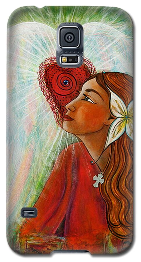 Madonna Painting Galaxy S5 Case featuring the painting Blessed Visit by Deborha Kerr