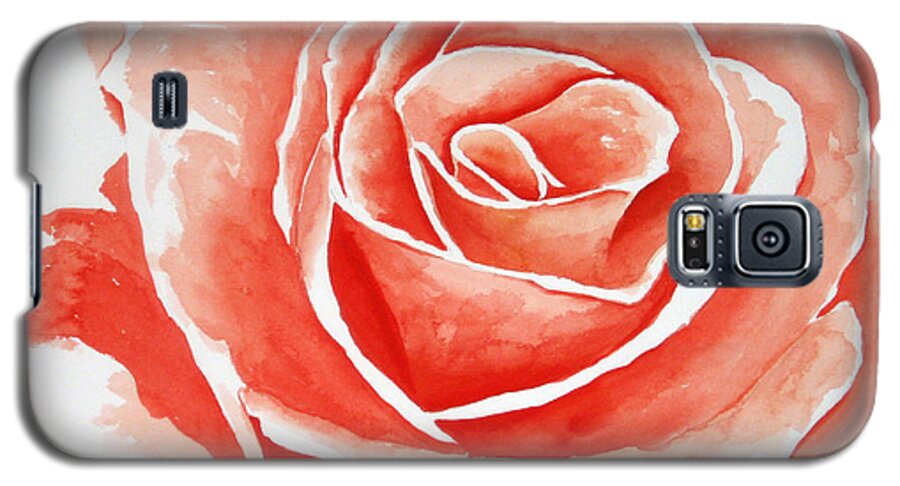 Orange Rose Galaxy S5 Case featuring the painting Bloom by Michal Madison