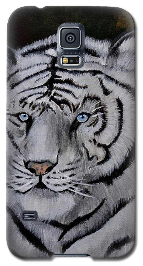 Tiger Galaxy S5 Case featuring the painting Wild Eyes by Preethi Mathialagan