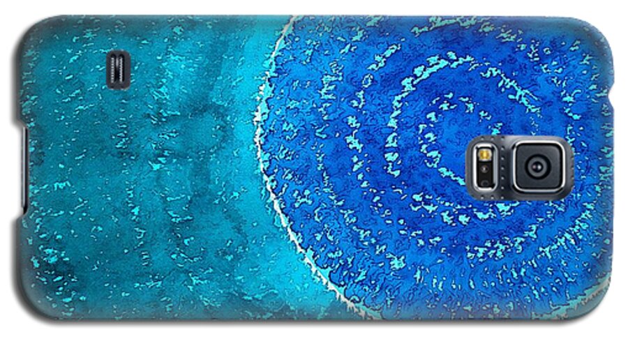 Blue Galaxy S5 Case featuring the painting Blue World original painting by Sol Luckman
