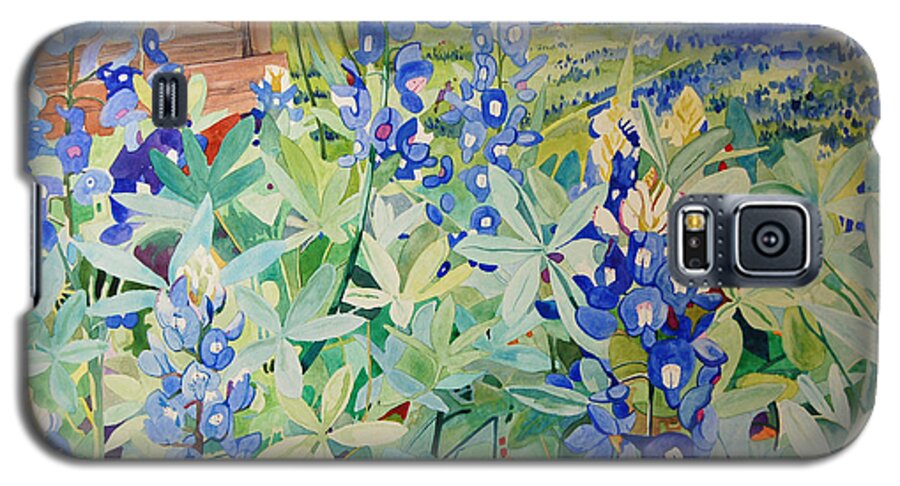 Texas Galaxy S5 Case featuring the painting Bluebonnet Beauties by Terry Holliday