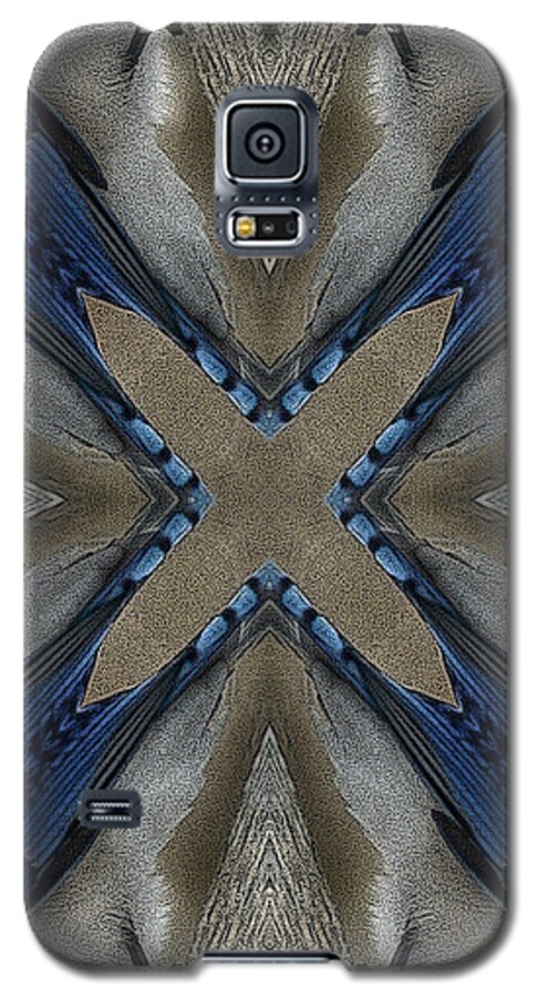 Bluejay Galaxy S5 Case featuring the digital art Bluejay Feathers by TnBackroadsPhotos 