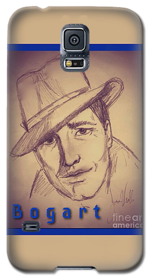 Bogart Galaxy S5 Case featuring the drawing Bogart by Joan-Violet Stretch