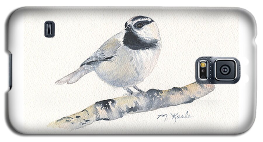 Bird Galaxy S5 Case featuring the painting Bozeman Native - Mountain Chickadee by Marsha Karle