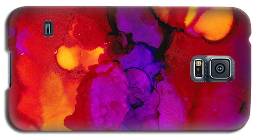 Red Galaxy S5 Case featuring the painting Brilliant Red by Angela Treat Lyon