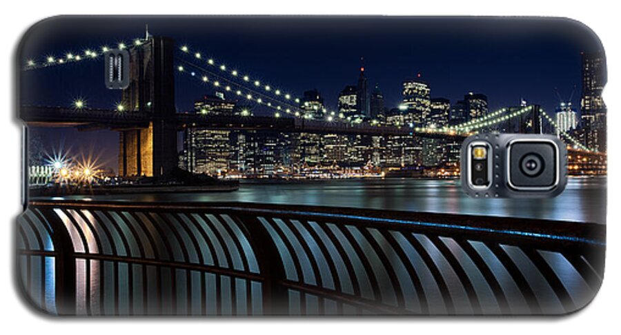 Night Galaxy S5 Case featuring the photograph Brooklyn Bridge at Night by David Smith