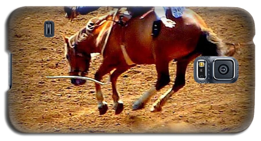 Horses Galaxy S5 Case featuring the photograph Bucking Broncos Rodeo Time by Susan Garren