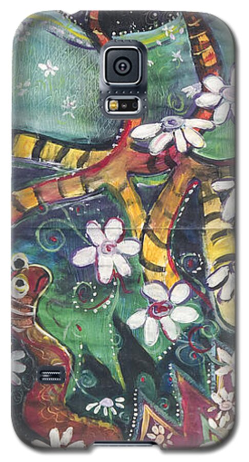Bird Galaxy S5 Case featuring the painting Burden Worm by Leela Payne