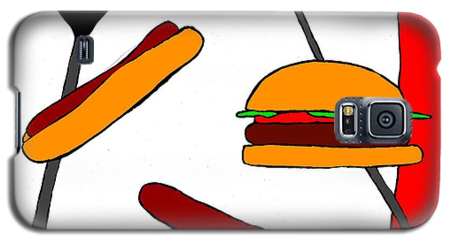 Food Galaxy S5 Case featuring the painting Burgers and Dogs by James and Donna Daugherty