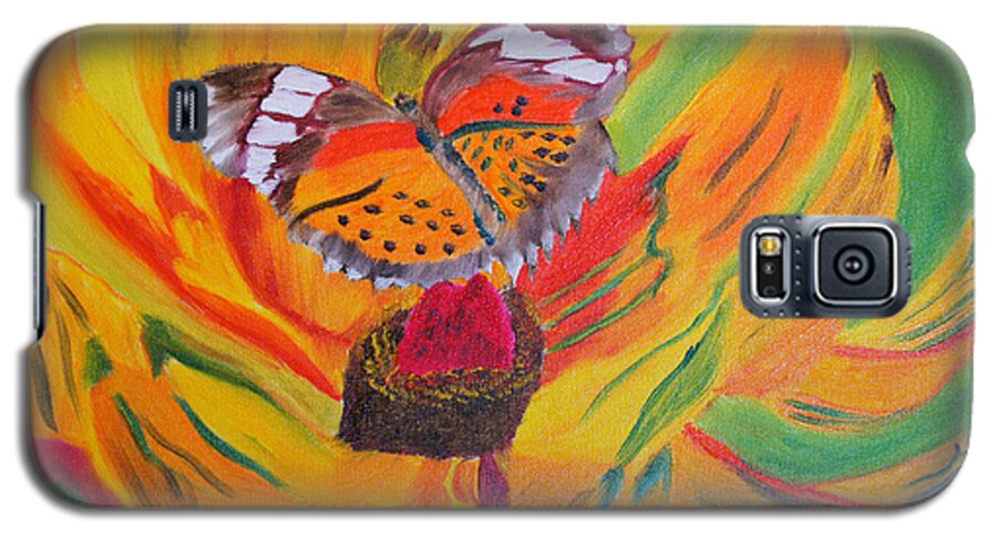 Butterfly Galaxy S5 Case featuring the painting Butterfly Jungle by Meryl Goudey