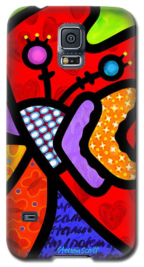 Abstract Galaxy S5 Case featuring the painting Butterfly Orchid by Steven Scott
