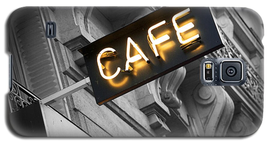 Cafe Galaxy S5 Case featuring the photograph Cafe sign by Chevy Fleet
