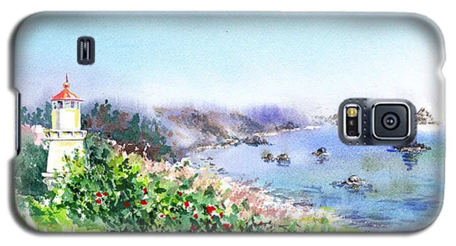 Lighthouse Galaxy S5 Case featuring the painting Lighthouse Trinidad California by Irina Sztukowski