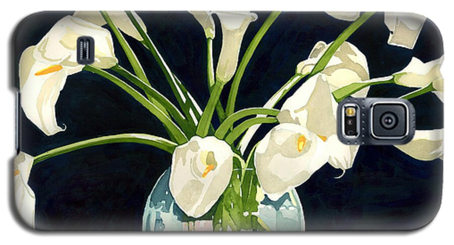 Calla Lily Galaxy S5 Case featuring the painting Calla Lilies in Vase by Pauline Walsh Jacobson