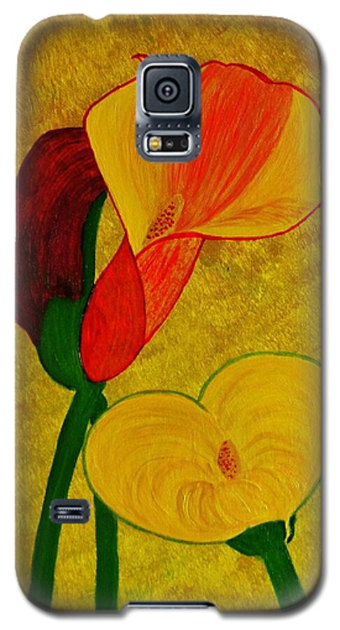 Multi Colored Calla Lilly Art Prints Galaxy S5 Case featuring the painting Calla Lilly by Celeste Manning