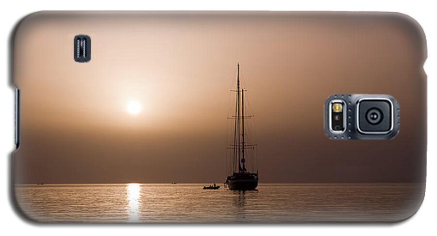 Mykonos Galaxy S5 Case featuring the photograph Calm Sea and Quiet Voyage by Brenda Kean