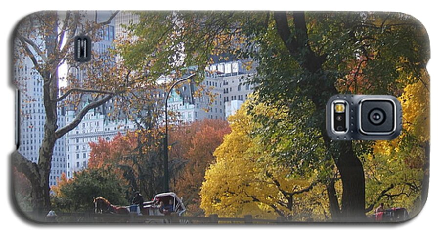 central Park Galaxy S5 Case featuring the photograph Carriage Ride Central Park in Autumn by Barbara McDevitt