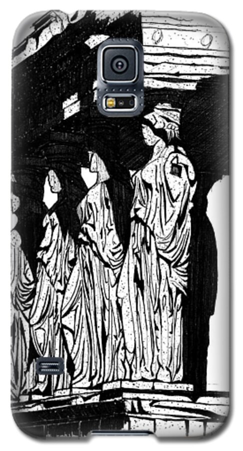 Caryatids Galaxy S5 Case featuring the drawing Caryatids in High Contrast by Calvin Durham
