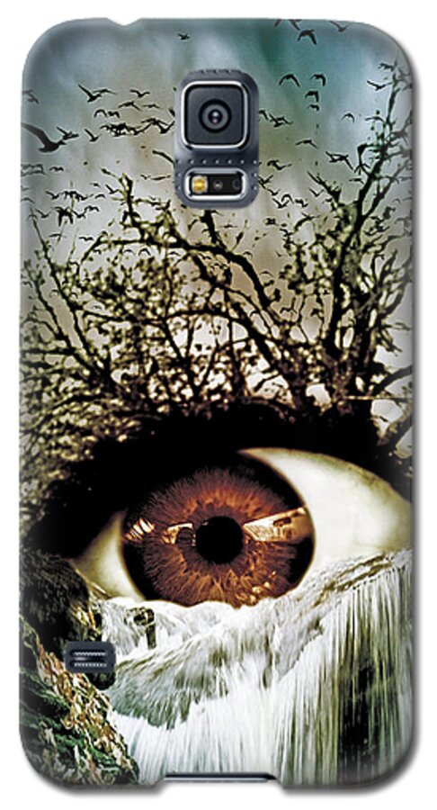 Marian Voicu Galaxy S5 Case featuring the digital art Cascade Crying Eye by Marian Voicu