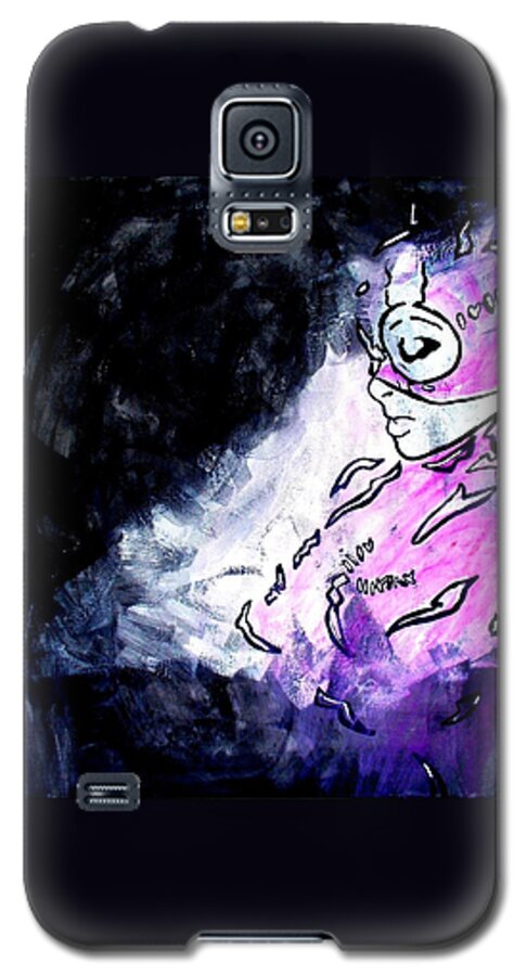 Catwoman Galaxy S5 Case featuring the painting Catwoman Purple Suit by Marisela Mungia