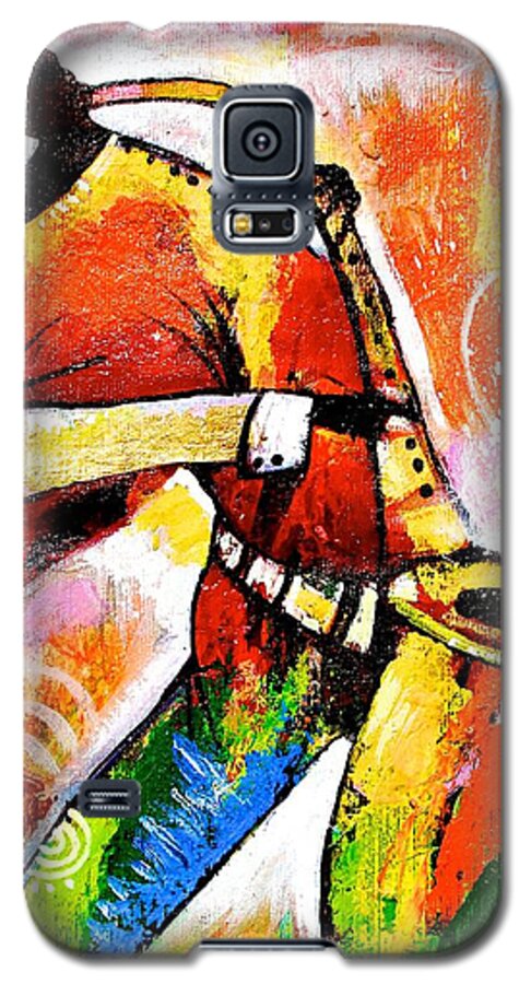 Appiah Ntiaw Galaxy S5 Case featuring the painting Celebrating Music by Appiah Ntiaw