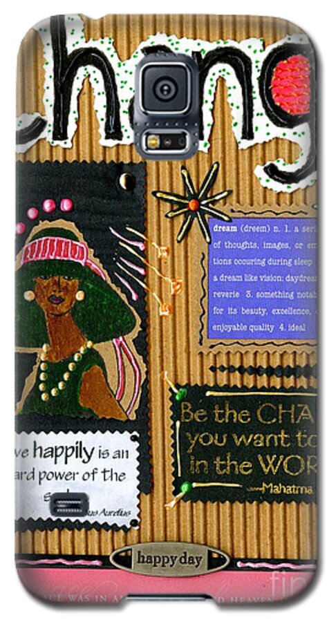 Acrylic Galaxy S5 Case featuring the mixed media Change - Handmade Card by Angela L Walker