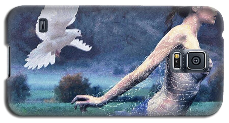 Woman Galaxy S5 Case featuring the digital art Chased by purity by Gun Legler