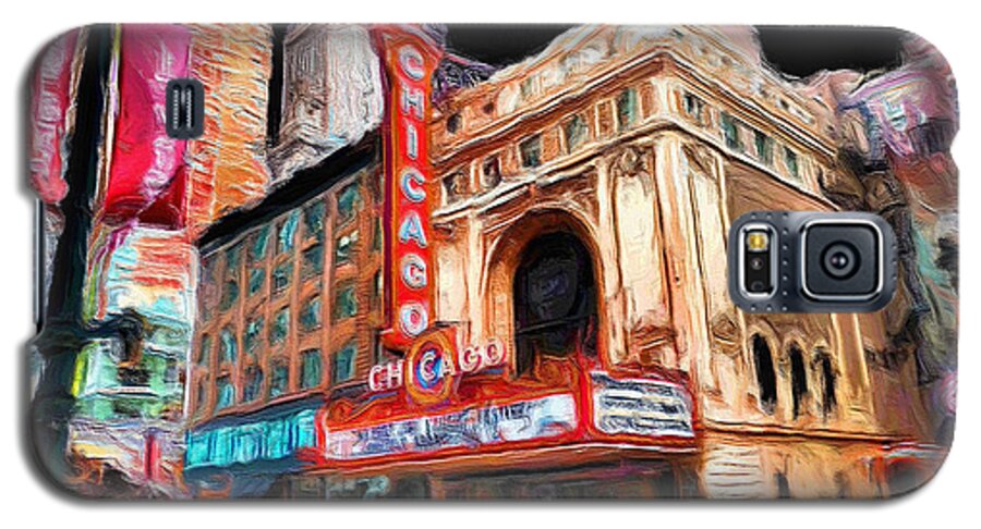 Chicago Galaxy S5 Case featuring the painting Chicago Theater - 23 by Ely Arsha