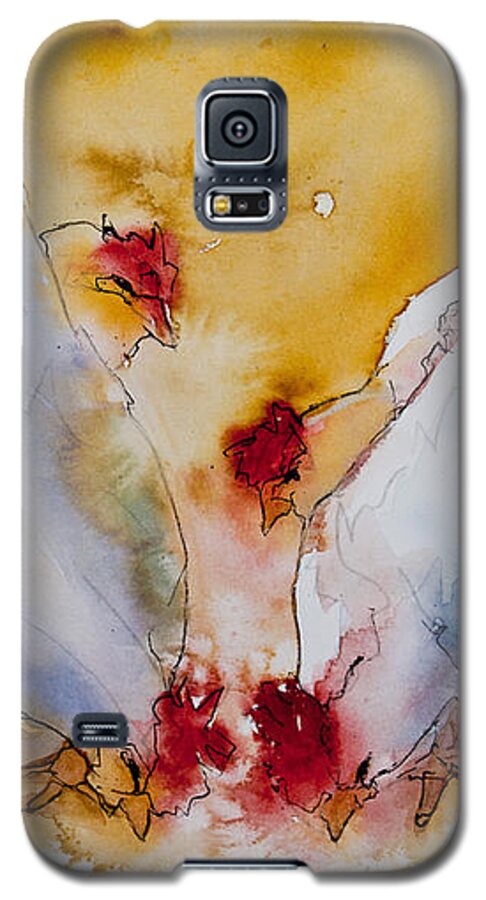 Chickens Galaxy S5 Case featuring the painting Chickens Feed by Jani Freimann