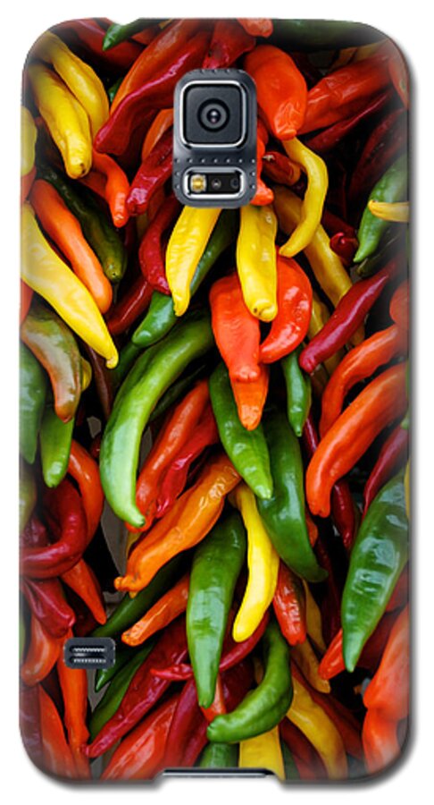 Chile Galaxy S5 Case featuring the photograph Chile Ristras by Mary Lee Dereske