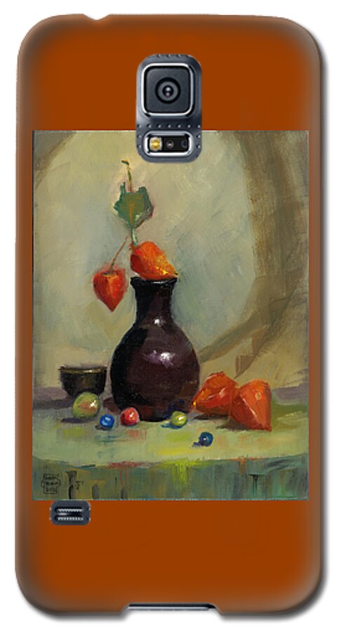 Marbles Galaxy S5 Case featuring the painting Chinese Lanterns and Marbles by Susan Thomas