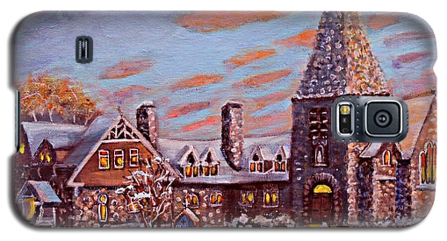 Christ Church Galaxy S5 Case featuring the painting Christ Church in the Setting Sunlight by Rita Brown
