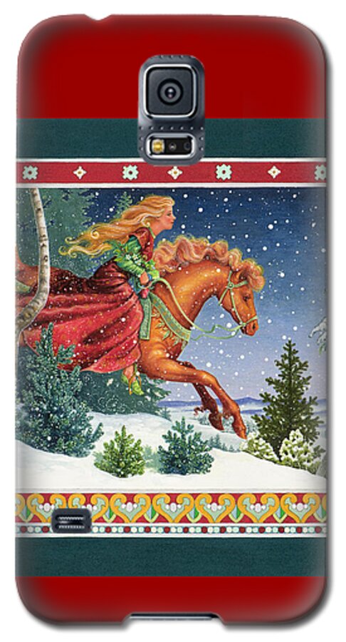 Christmas Galaxy S5 Case featuring the painting Christmas Ride by Lynn Bywaters