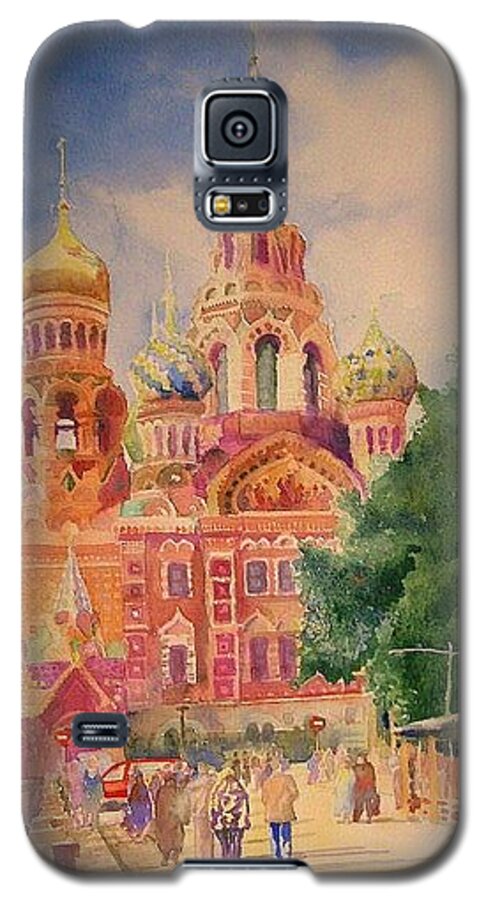 Watercolor Galaxy S5 Case featuring the painting Church on the Spilt Blood by Alla Parsons