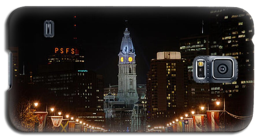Philadelphia Galaxy S5 Case featuring the photograph City Hall at Night by Jennifer Ancker
