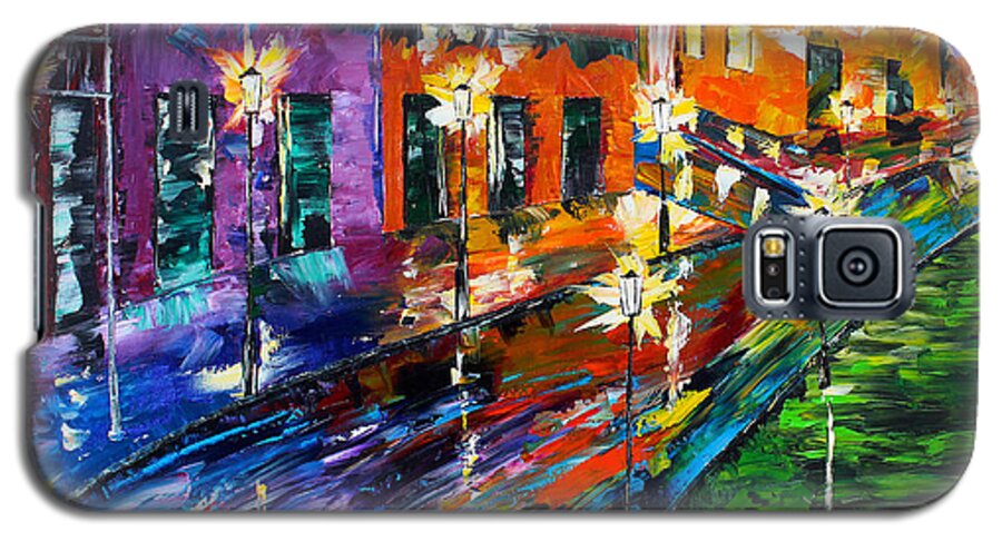 City Paintings Galaxy S5 Case featuring the painting City Lights by Kevin Brown