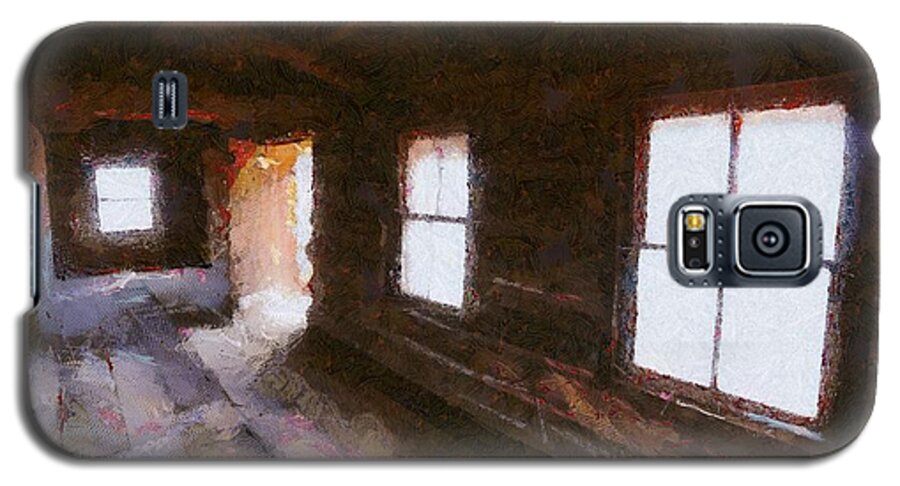 Cabin Galaxy S5 Case featuring the digital art Cabin at Ghost Ranch by Carrie OBrien Sibley